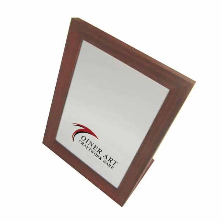 L şeklinde kahverengi ahşap kağıt Matt ayna