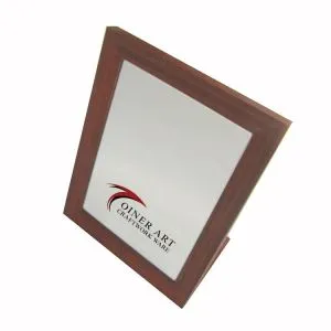 L şeklinde kahverengi ahşap kağıt Matt ayna