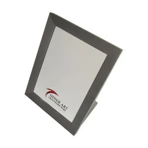 L şeklinde gri ladin ahşap ayna