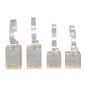 Kare Sarı Desen Akrilik Saat Standı